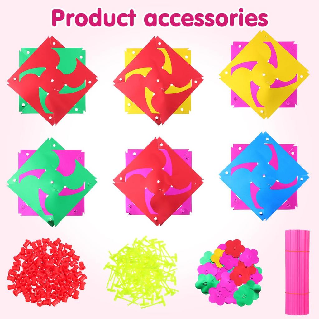 Frcolor Windräder, Shichi-Go-San, Japanische Partydekorationen, Kinderspielzeug, Gartendekorationen, Outdoor-Gartenarbeit, 100 Stück