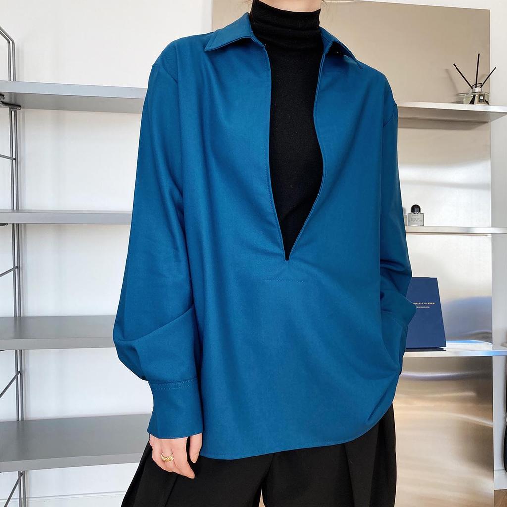 Maglia a strati con scollo a V e maniche lunghe Luxi 2025 Spring per donna