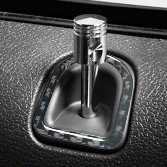 2Pcs Carbon Fiber Interior Door Lock P Cover Trim For Ford Mustang 2005-2009