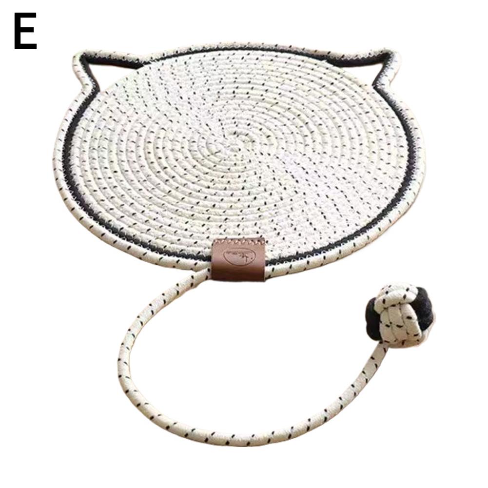 

Cat Scratching Pads With Cotton Rope Ball, Round Sisal Braided Cat Pad Cat Scratcher Mat Protector For Wall, Couch Carpets Sofa