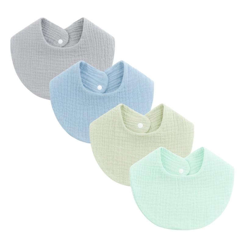

4Pcs/set Baby Burping Cloth Breathable Saliva Towel U-shaped Toddler Feeding Bib Soft Drooling Towel for Infants
