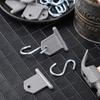 BBTO 14 Pieces RV Awning Hooks for Lights Camping Awning Accessory Hangers Plastic Metal S Shaped Gray Hooks Set Camper Light Support Hanger for
