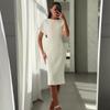 2024 Summer European & American High-End Solid Color Slimming Dress for Women
