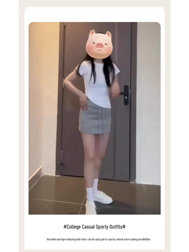 Plus Size High-Waisted Bodycon Sports Skirt for Women - Spring/Summer Anti-Exposure Skirt Pants