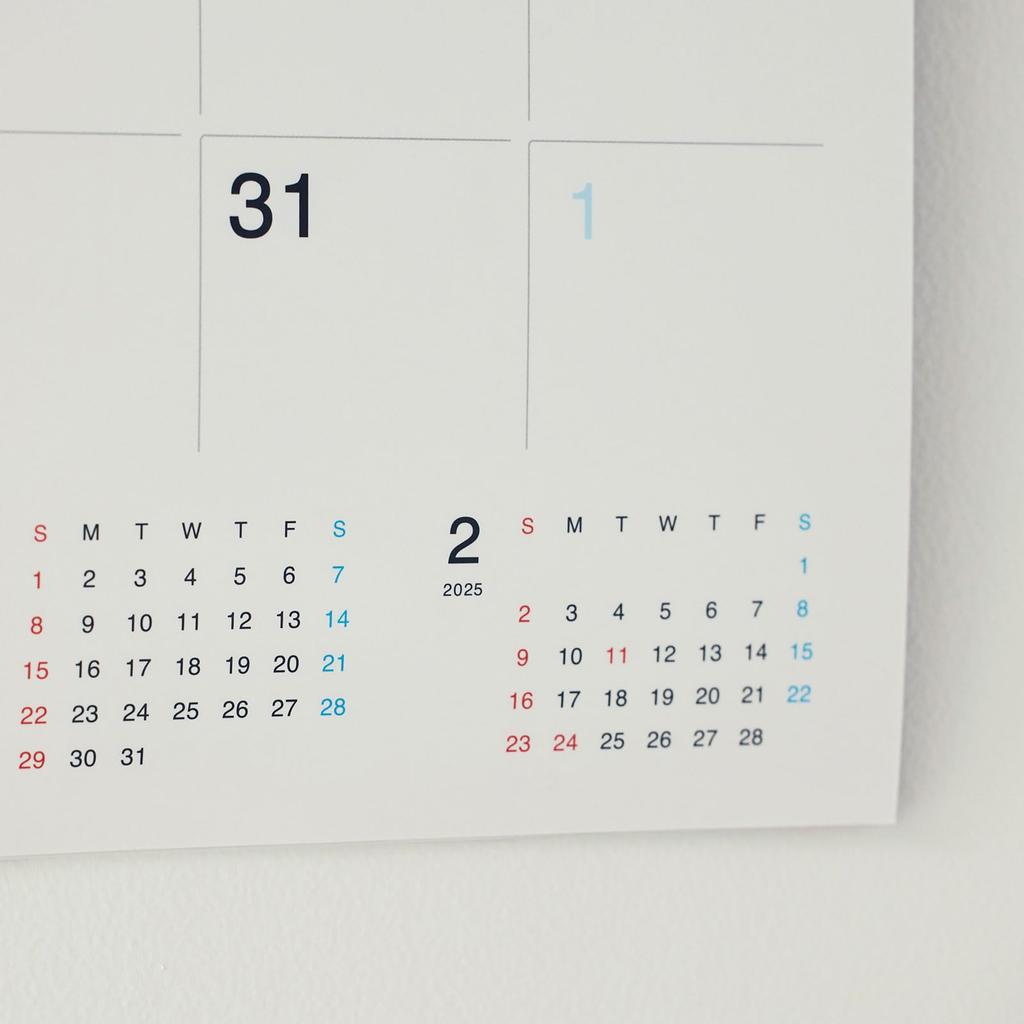 Hobonichi Whiteboard-Kalender 2025, Wandbehang in voller Größe