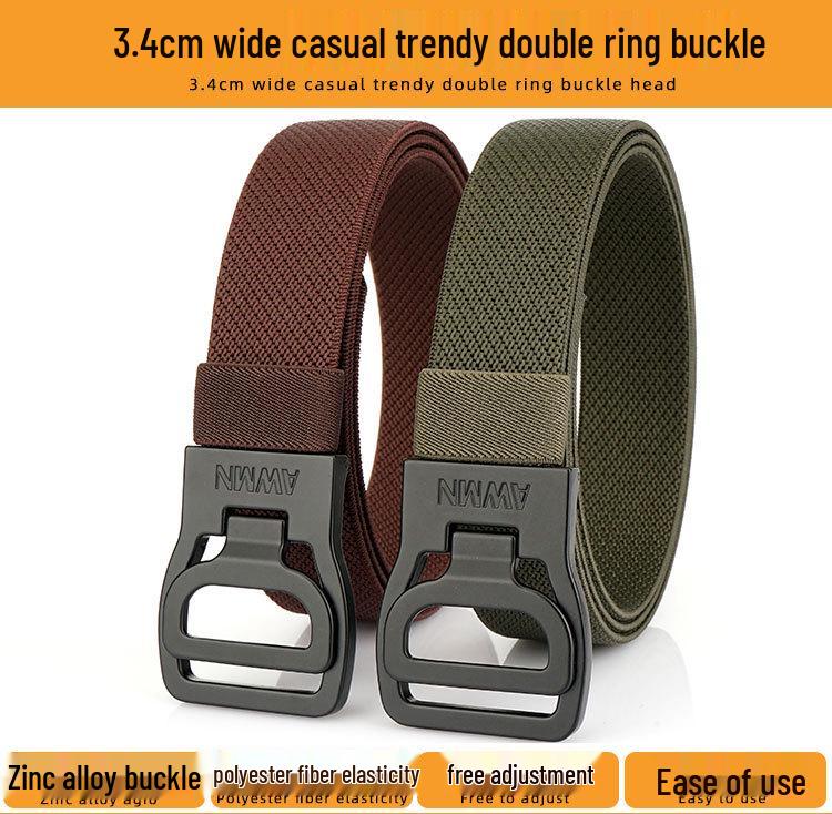 2025 Męski pasek elastyczny 3,4 cm z automatyczną klamrą - Casualowy, outdoorowy i biznesowy styl skórzany pleciony