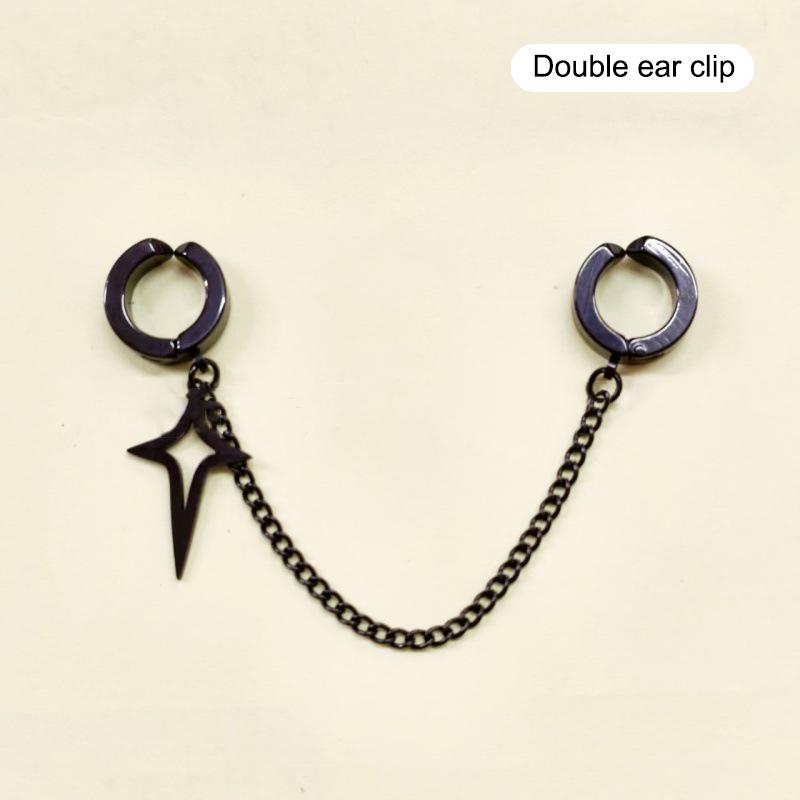 

2 шт. Минималистичные серьги для подростков, украшения для ушей без пирсинга, женские, мужские, ретро, панк, подвески в виде четырехконечных звезд, подарок