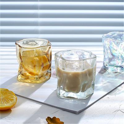 280ml Kreativer Drehbecher Mehrfarbig Unregelmäßiges Glas Cocktailglas Party Modisches Whiskeyglas Sommer Getränkebecher