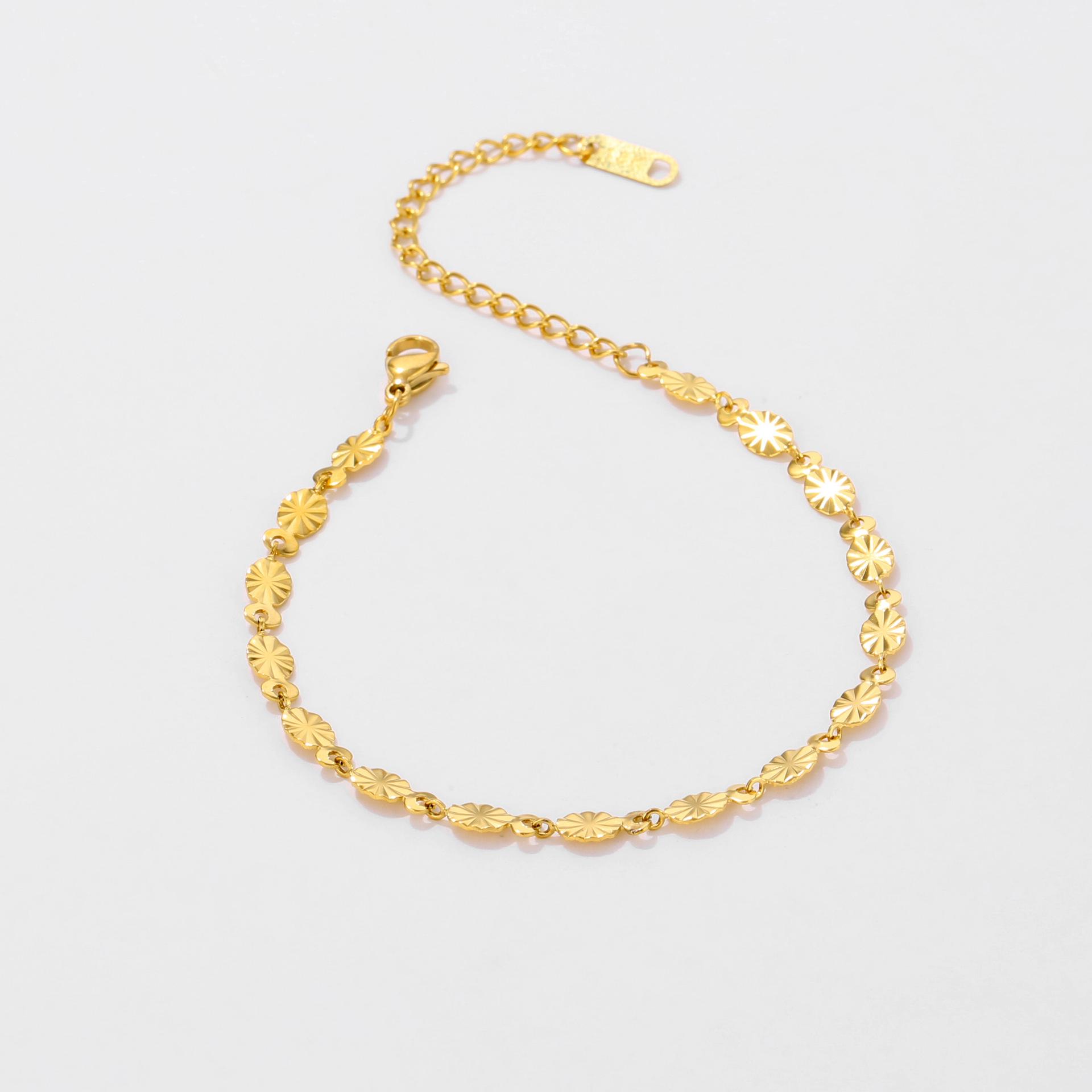 

Минималистичный браслет-цепочка с лепестками - Элегантный дизайн из нержавеющей стали для женщин