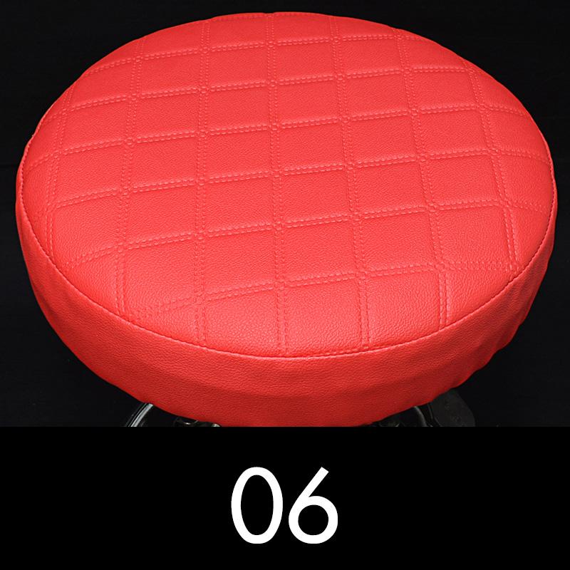 Round Chair Protector Thicken PU Leather Elastic Bar Stool Chair Cover Waterproof Stool Slipcover Small Round Seat Cushion Cover