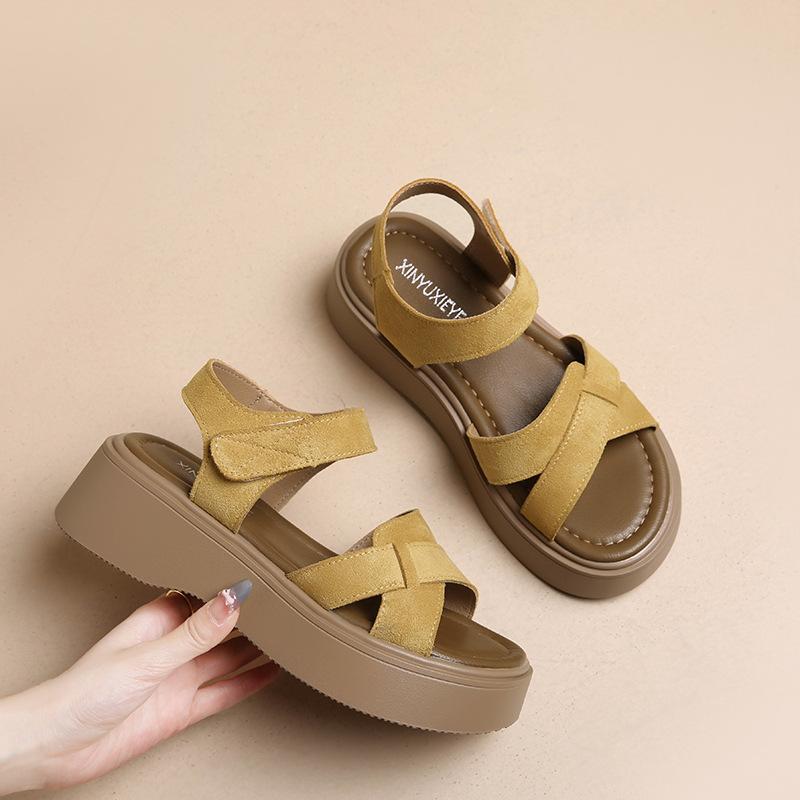 Platform sandals women's summer new open-toed non-slip breathable versatile beach shoes Velcro sandals