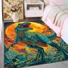 1PC Dinosaur Roaring with Full Moon Print Carpet Rug for Living Room Bedroom Sofa Doormat Home Decor Non-slip Floor Mat