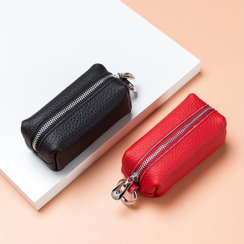 Portachiavi in Vera Pelle per Uomo e Donna, Borsa Portachiavi Auto Carina, Portamonete di Qualità, Organizer per Piccole Cose, Mini Portafoglio con Doppi Portachiavi