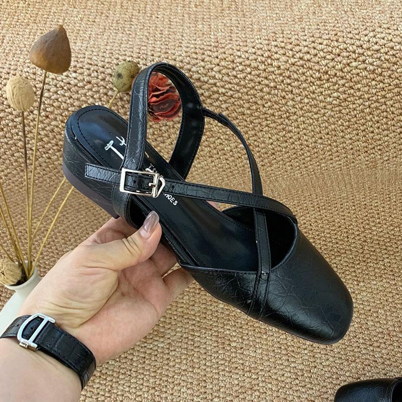

Мода Мода Перекрещенные Женские Балетки Сандалии Обувь Новая 2025 Роскошная Женская Обувь с Ремешком и Пряжкой Повседневные Женские Балетки Сандалии Обувь 35 чёрный