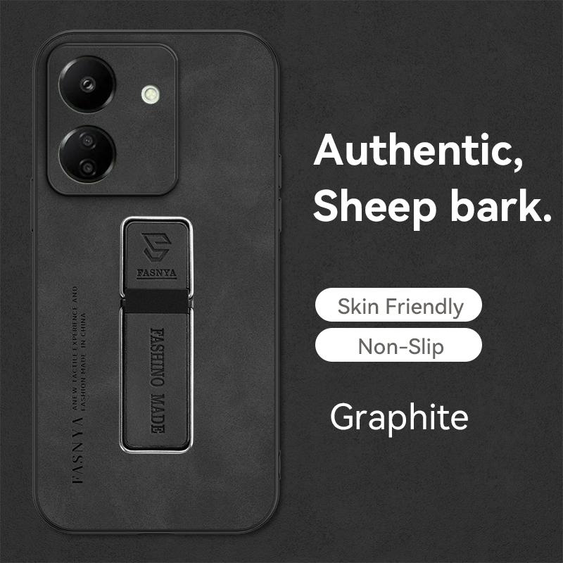 

Для POCO M6 4G овчинный магнитный кожаный чехол-держатель для телефона для Xiaomi POCOM6 F6 Pro X6 Neo M6Pro F5 X5 матовый силиконовый защитный чехол-подставка для задней панели POCO f5 чёрный