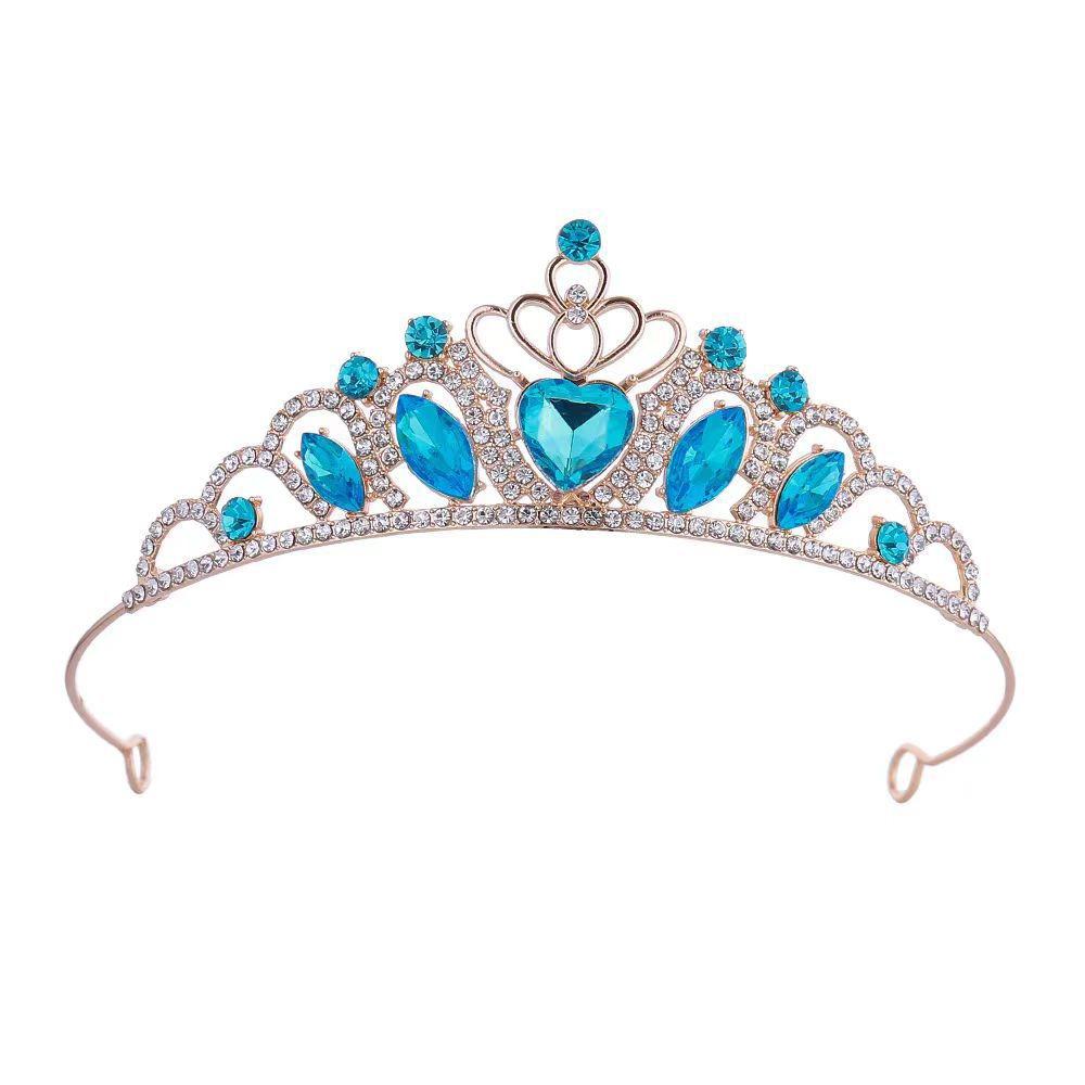 

Rhinestone Zinc Zinc Alloy Princess Tiara Bling Bling Children s Crown Children s Birthday синій