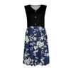 Women's Sleeveless Casual Vacation Loose Swing Geometric Button Midi Dress With Pockets