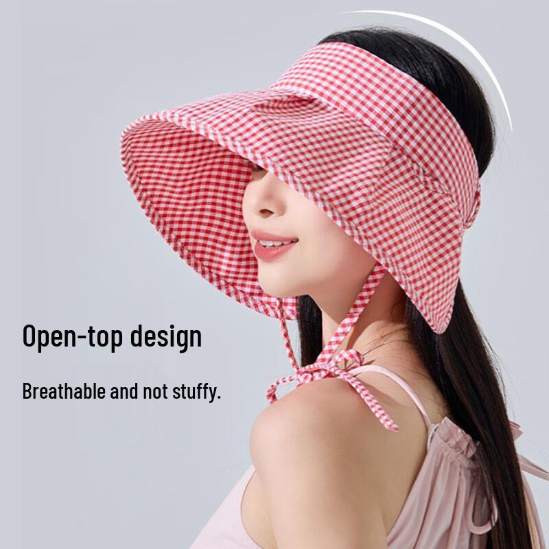 Summer Sun Protection Plaid Visor Hat