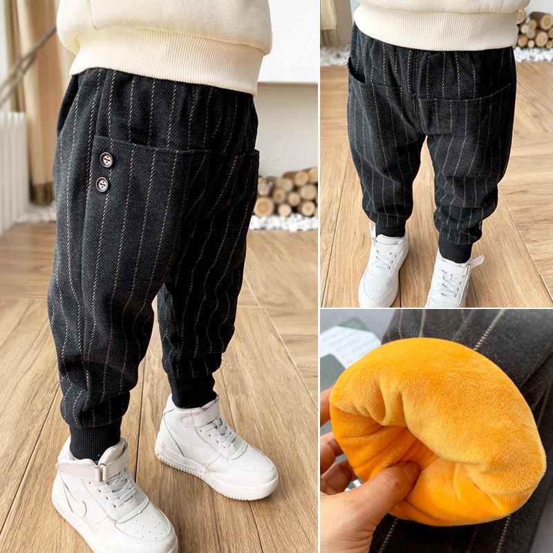 

Детские штаны, повседневные штаны для мальчиков, зимние бархатные утепленные детские спортивные штаны, хлопковые детские брюки 90