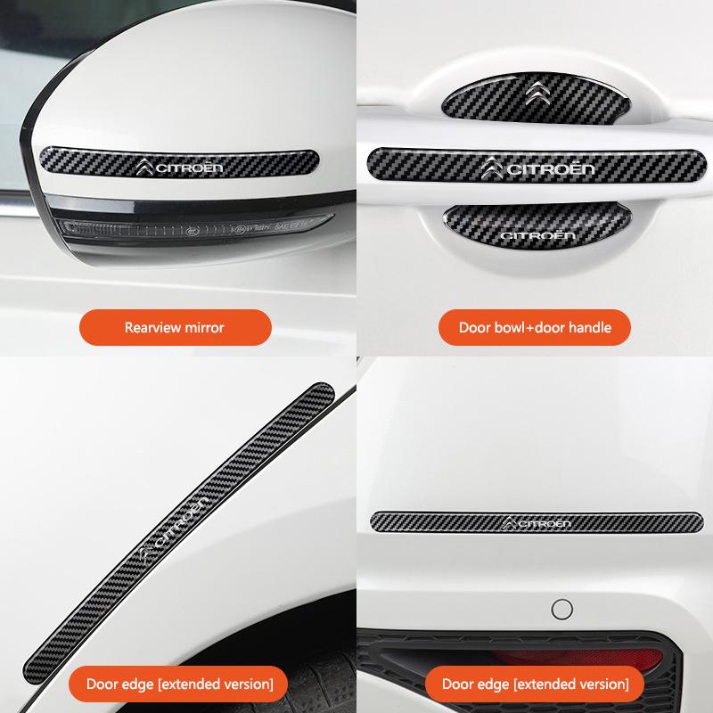 4/8Pcs Car Threshold Sticker with Door Handle Bowl Scratch Protective Sticker For Citroen C1 C2 C3 Grand C4 Picasso C4L VTS
