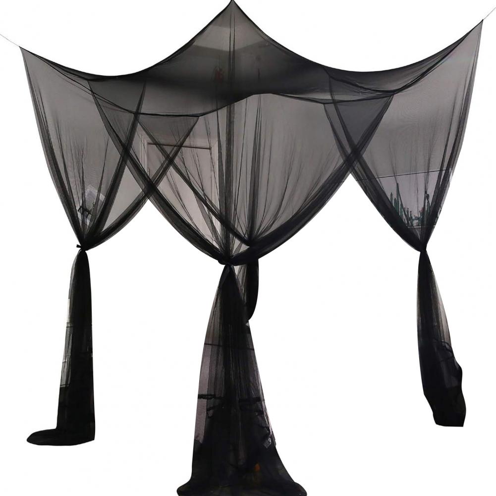 

2.1*2.4M Double Bed Mosquito Net Fine Mesh Canopy Breathable 4 Corner Summer Bed Curtain For Indoor Outdoor Family Dormitory Use Other чёрный
