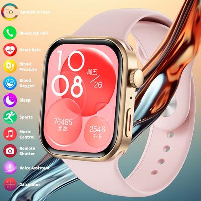 Pánské chytré hodinky SACOSDING Hlasový asistent pro volání Bluetooth 2,04 palcový displej s vysokým rozlišením Krevní tlak Bezdrátové nabíjení Chytré hodinky Sportovní hodinky