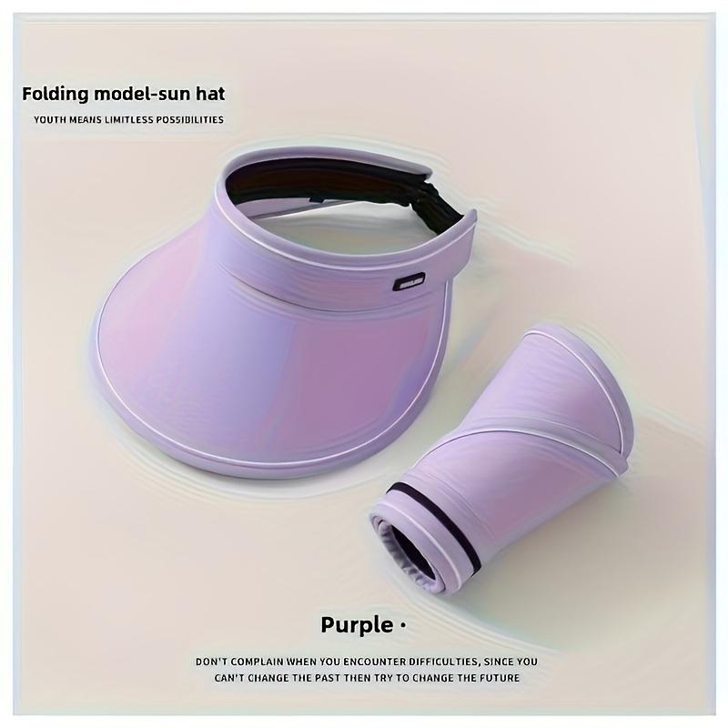 Women'S Foldable Sun Hat - Large Brim, Suitable for Beach, Summer And Outdoor Activities, Breathable Polyester, Hand Wash Only