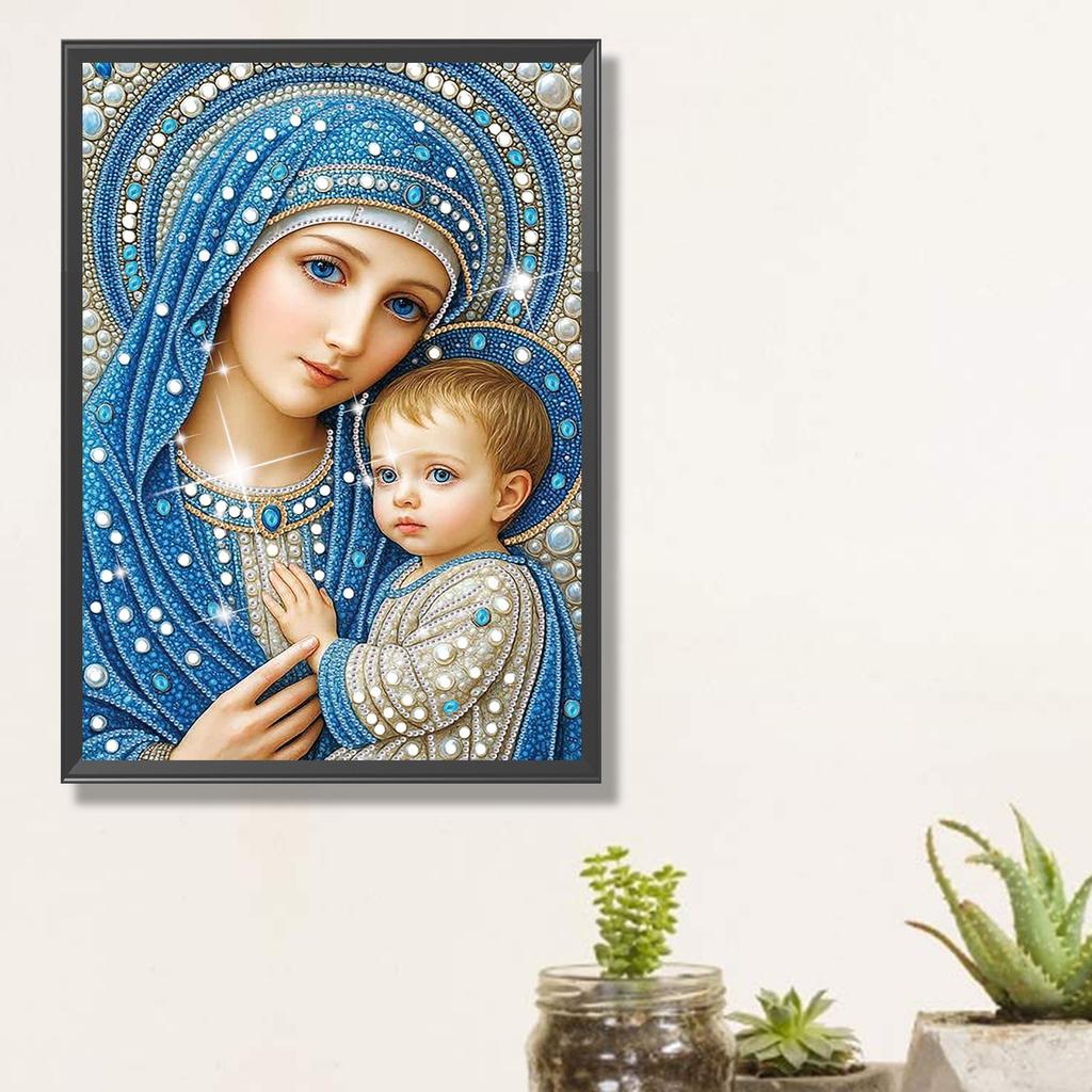 Virgin Mary Partial DIY 5D Special Shaped Drill Diamond Art Kits for Adults/Beginners Gift Idea Home Decor 11.81x15.75in
