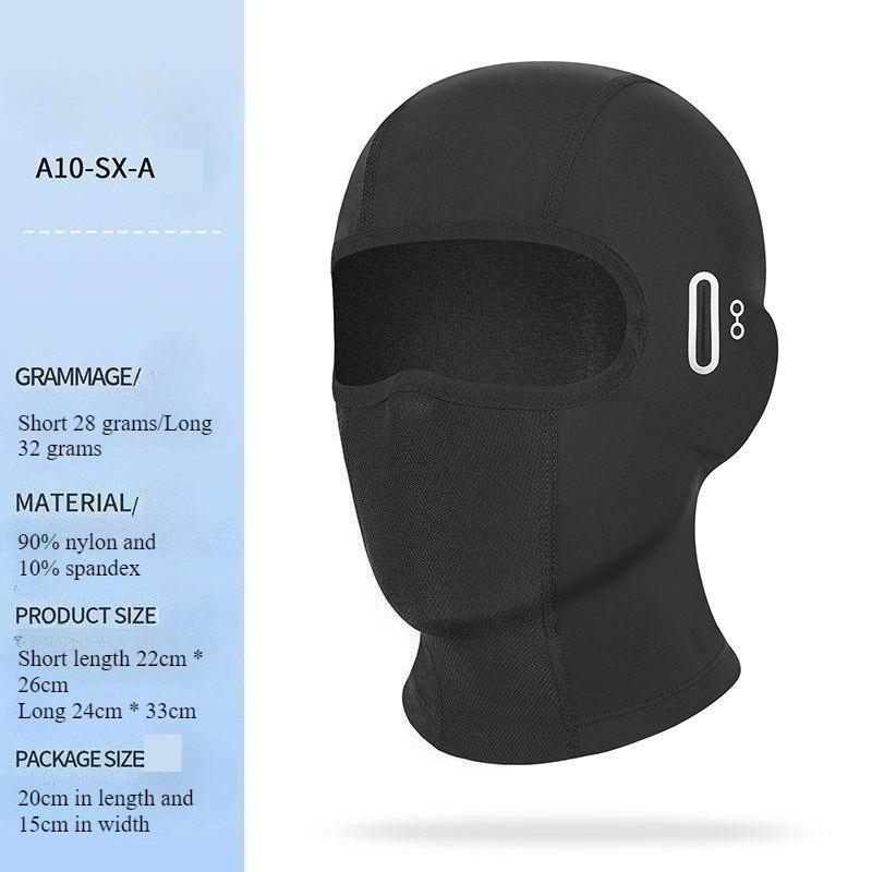 Sunscreen Face Mask Motorcycle Helmet Liner Ice Silk Quick-Dry Reflective Night Riding Antibacterial UV Protection Head Cover