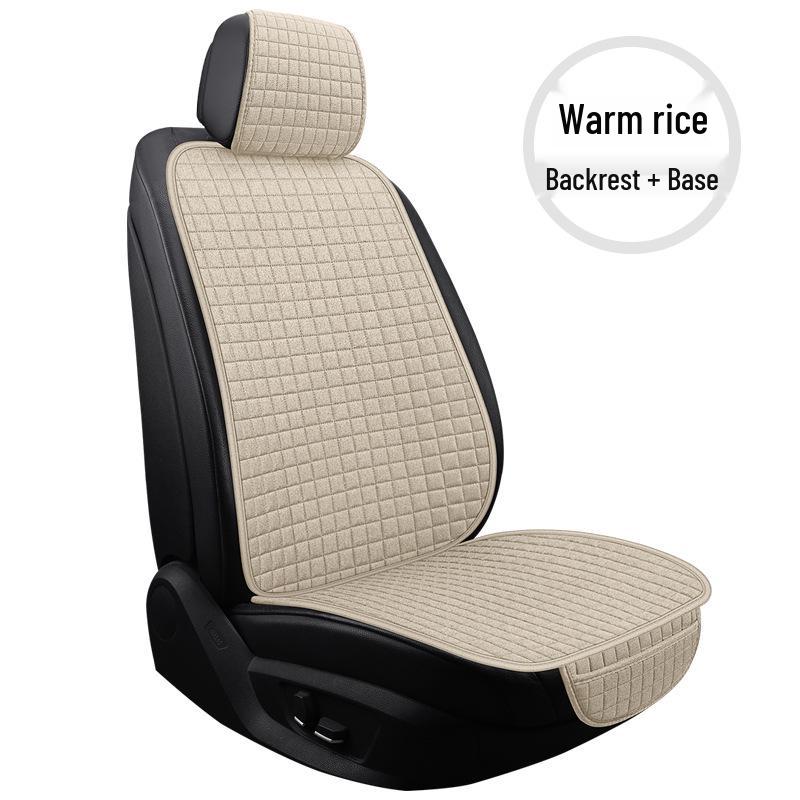 Universal Fiber Linen Car Seat Cushion - Five-Seat, Small Waist, Four Seasons Pad
