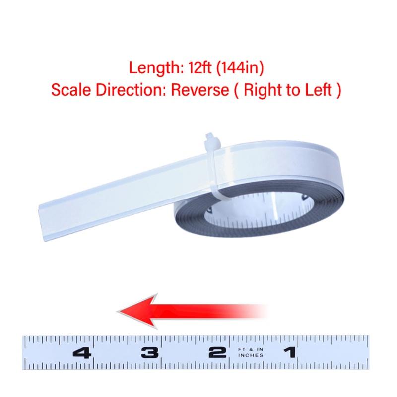 12FT Self Adhesive Measuring Tape Carbon Steel Reverse Direction Workbench Ruler For Home Improvement And DIY Projects