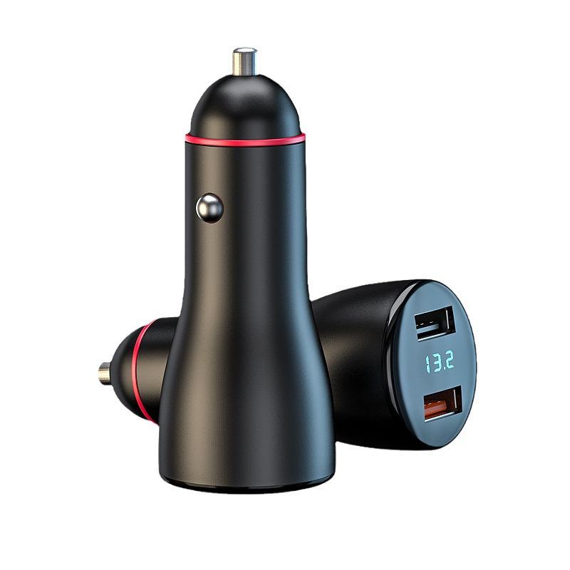 Dual USB Car Charger for Huawei - 66W Fast Charge, 100W Digital Display, Cigarette Lighter Adapter