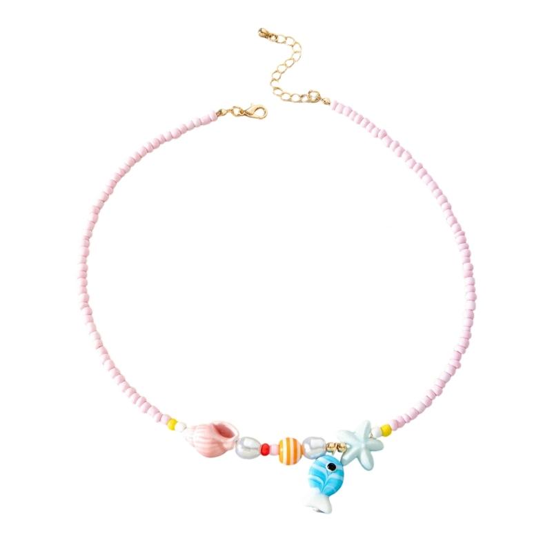 Versatile Bohemian Starfish Pendant Necklace Pearls Bead Jewelry Adjustable Length for Parties Holidays and Daily Wear