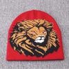 Jacquard Knitted Hat Hip Hop Warm Lion Animal Pattern Ear Protection Bag Head Pullover Cold Hat Brimless Wool Hat
