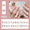 Cats Eye Short Square False Nail Set 24 Pcs Acrylic Press On Nail with Bows Easy Application For Commuting And Event