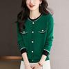 New Autumn Fashion Trend Small Fragrance Round Neck Color Matching Versatile Loose Fit Slimming and Age Reducing Women's Sweater
