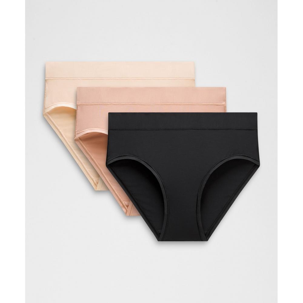 

Lululemon Underease High Rise Bikini Underwear 3 Pack Black Pink Clay Sandcastle XXL