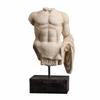 HalfBody Classical Human Torso Sculpture with Draped Cloth Vintage Figurine On