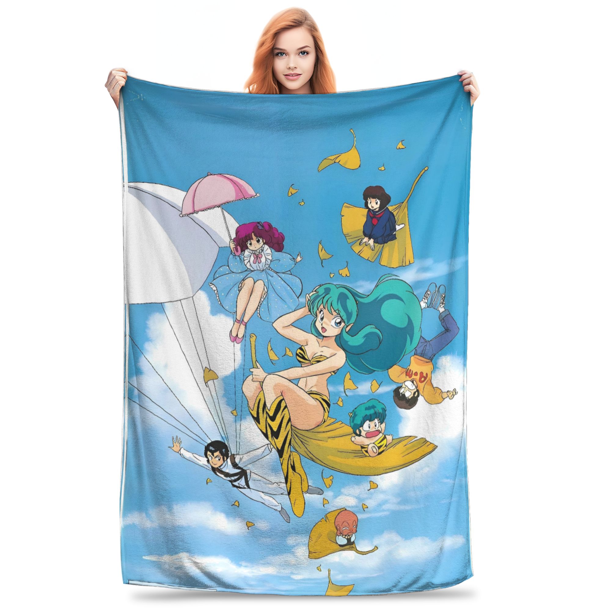 

Anime Urusei Yatsura Flannel Blanket Winter Warm Throw Blanket for Child Outdoor Funny Bedspread Sofa Bed Cover 76x102cm