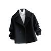 New Autumn Korean Style College Style Mini Short Wool Coat for Petite Women, Dragon Phoenix Velvet Overcoat