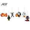 Halloween Hanging Decor 6Pcs Wooden Decoration, Ghost Pumpkin Eyeball Indoor Outdoor Ornament with Rope, Spooky Holiday Party