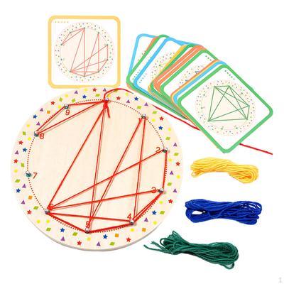 Graphical Mathematical Education Toy Math Pattern Blocks Board Brain Teasers Wood