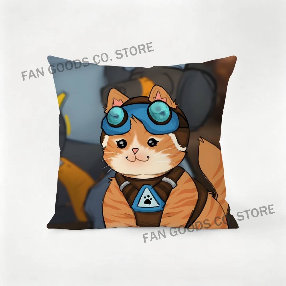 OOverwatch JJetpack cat Printed Pillow Cover Cushion Case Simple Sofa Pillow Case No Pillow Core