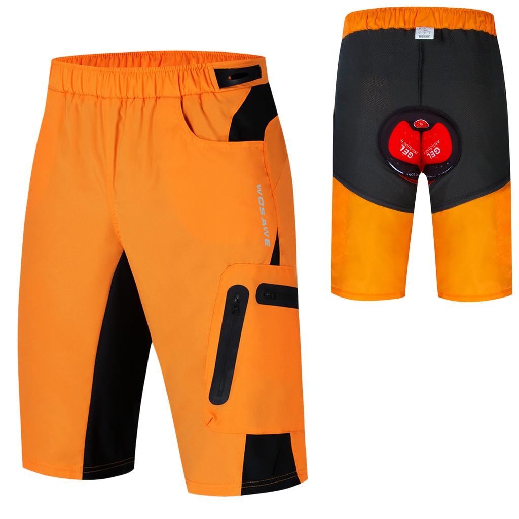 Men 2 In 1 Cycling Shorts Breathable Quick-Drying MTB Mountain Bike Baggy Shorts with 3D Padding