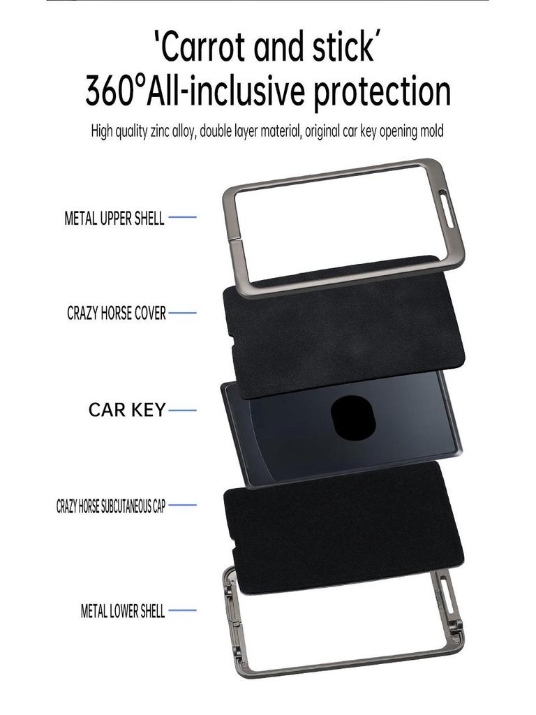 2023-24 Honda Integra/Civic/ZRV Card Key Case - Metal Shell with Buckle for Men & Women