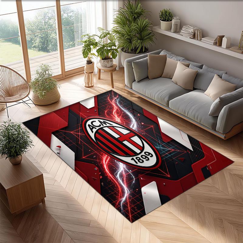 AC Milan Printed Flannel Area Rug Non Slip Soft Polyester Floor Carpet Indoor Decor Mat for Bedroom Living Room Sofa Game Room Home Decoration