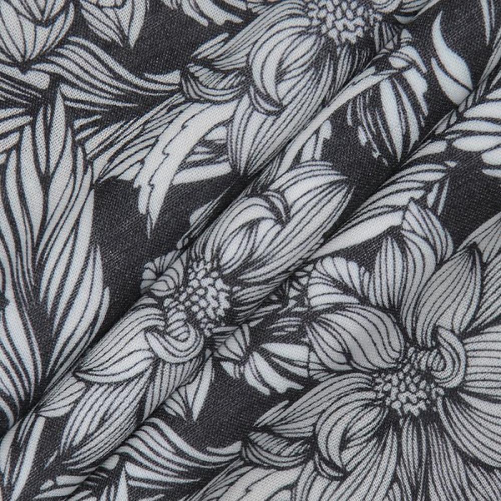 RENOMA Black Flower Print Short Sleeve Shirt [rpusg1274 Bk]