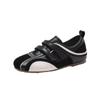 Retro contrasting color splicing Velcro women's new comfortable and lightweight ballet style