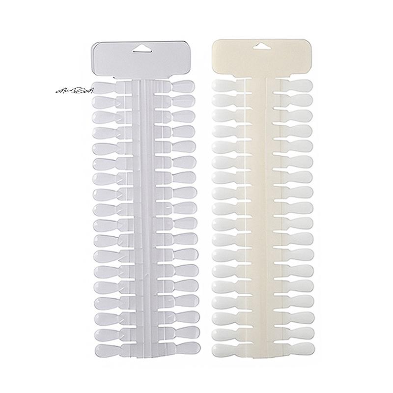 1Set Natural Clear Color Card Removable Nail Art Display Teardrop Design False Nail Tips Rack Manicure Gel Polish Practice Tool