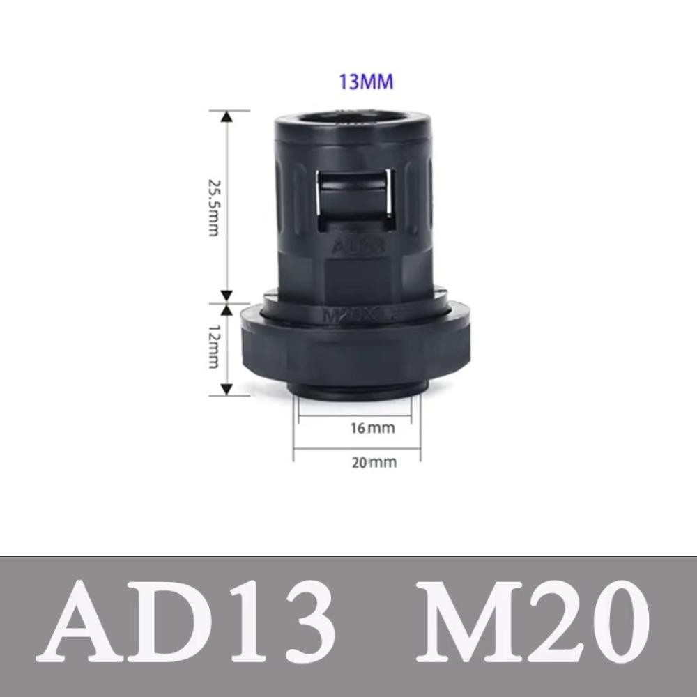 AD15.8 Plastic Corrugated Pipe Joint Black Multisize Plastic Tube Connector Nylon Joint PP Corrugated Pipe